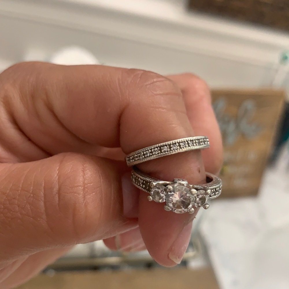 Engagement ring 💍 size 7 (925 silver ) missing stone - Picture 2 of 6